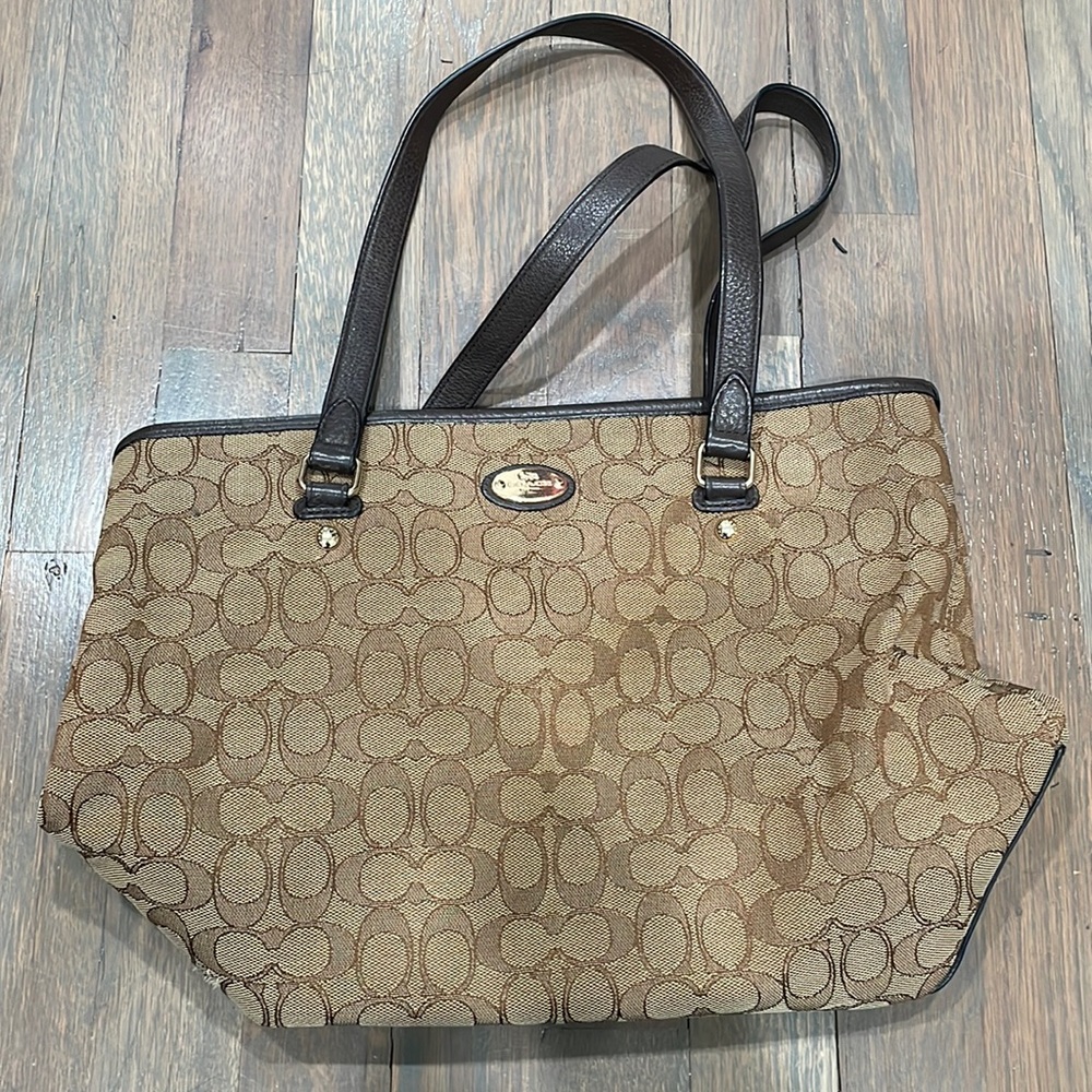 Brown signature coach bag